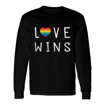Love Wins Lgbtq Pride Gay Love Rainbow Long Sleeve T-Shirt - Thegiftio
