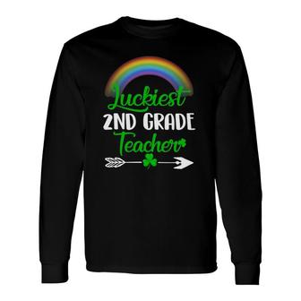 Luckiest 2Nd Grade Teacher St Patricks Day 2Nd Grade Teacher Long Sleeve T-Shirt - Seseable