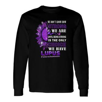 Lupus Awareness Purple Ribbon Sunflower Lupus Warrior Women Long Sleeve T-Shirt - Seseable