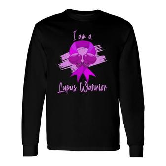 Lupus Warrior Purple Awareness May Month Ribbon Lupus Long Sleeve T-Shirt - Seseable