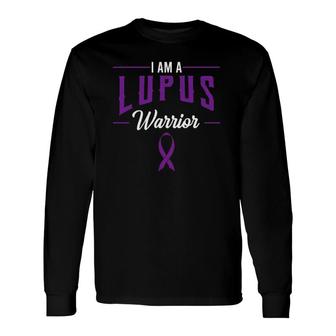 I Am A Lupus Warrior Purple Awareness Ribbon Long Sleeve T-Shirt - Seseable