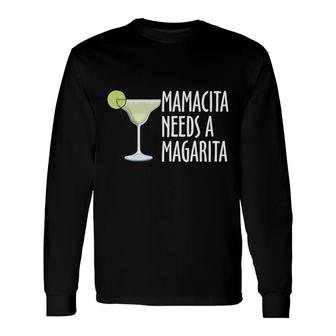Mama Cita Needs A Margarita Lemon Cocktail Long Sleeve T-Shirt - Seseable