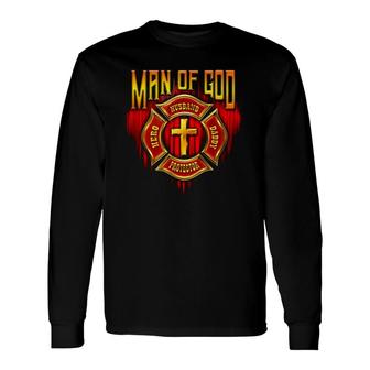 Man Of God Husband Hero Daddy Protector Cross Version Long Sleeve T-Shirt - Seseable