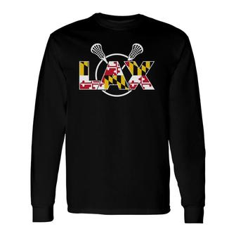 Maryland Flag Lacrosse State Pride Long Sleeve T-Shirt T-Shirt | Mazezy
