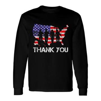 Memorial Day 4Th Of July Thank You Soldiers Retro Vintage Long Sleeve T-Shirt - Seseable