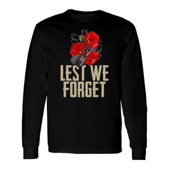 Memorial Day Dog Tag Lest We Forget Long Sleeve T-Shirt - Seseable