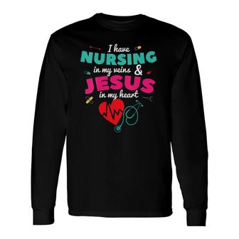 Nurse Christian Nursing Student Graduation Rn Cna Lpn V-Neck Long Sleeve T-Shirt - Thegiftio UK