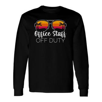Office Staff Off Duty Sunglasses Beach Sunset Long Sleeve T-Shirt - Seseable