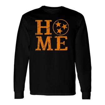 Orange Tennessee State Flag Apparel Retro Distressed Tn Home Long Sleeve T-Shirt - Seseable