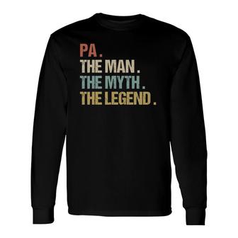 Pa The Man Myth Legend Father Dad Christmas Long Sleeve T-Shirt - Seseable