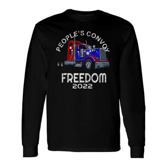 People’S Convoy Freedom 2022 Support Truckers Long Sleeve T-Shirt T-Shirt | Mazezy