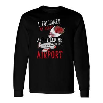 Pilot Valentines Day Cool Aviator Airplane Aviation Long Sleeve T-Shirt - Seseable