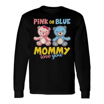 Pink Or Blue Baby Shower Gender Reveal Baby Gender Reveal Party Long Sleeve T-Shirt - Seseable