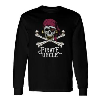 Pirate Uncle Jolly Roger Crossbones & Skull Halloween Long Sleeve T-Shirt T-Shirt | Mazezy