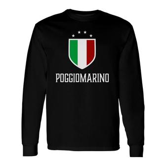 Poggiomarino Italy Italian Italia Flag Long Sleeve T-Shirt - Seseable
