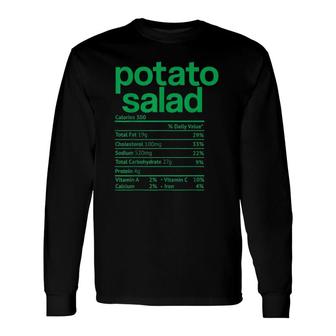 Potato Salad Nutrition Facts Thanksgiving Christmas Long Sleeve T-Shirt - Seseable