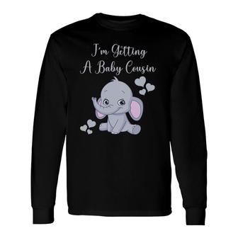 Promoted To Big Cousin Cute Elephant Pregnancy Announcement Long Sleeve T-Shirt T-Shirt | Mazezy