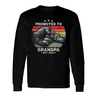 Promoted To Grandpa Est 2022 Men Vintage First Time Grandpa Long Sleeve T-Shirt - Seseable