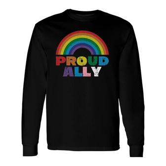 Proud Ally Lgbt Rainbow Gay Pride Month Long Sleeve T-Shirt - Seseable