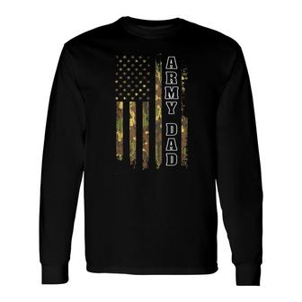 Proud Army Dad United States Usa Flag Father Long Sleeve T-Shirt | Seseable FR