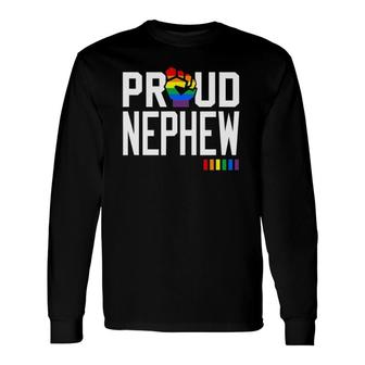 Proud Nephew Gay Pride Month Lgbtq Long Sleeve T-Shirt - Seseable