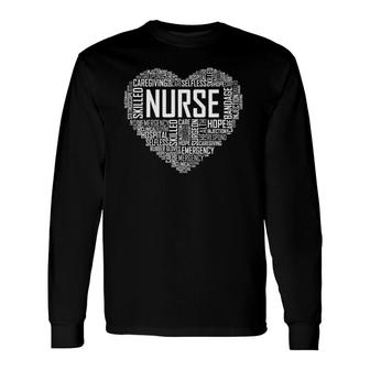 Proud Nurse Heart Love Appreciation Long Sleeve T-Shirt - Seseable