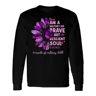 Purple Up For Military Sunflower Military Child Month Long Sleeve T-Shirt - Seseable