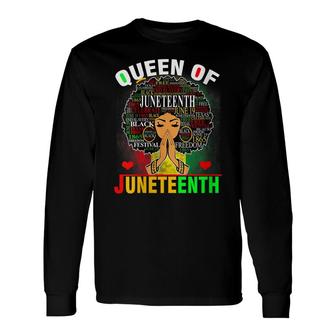 Queen Of Juneteenth Black Girl Magic Melanin Women Girls Long Sleeve T-Shirt - Thegiftio UK