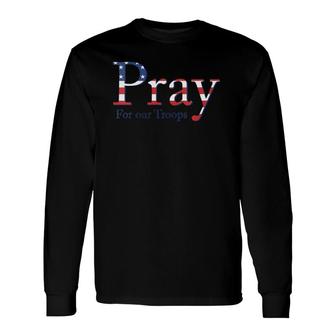 Red Friday Military Patriotic Pray For Our Troops Deployed V-Neck Long Sleeve T-Shirt T-Shirt | Mazezy