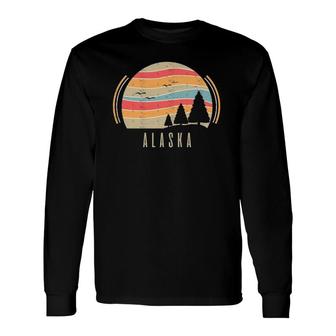 Retro Alaska Home Alaska State Long Sleeve T-Shirt - Seseable