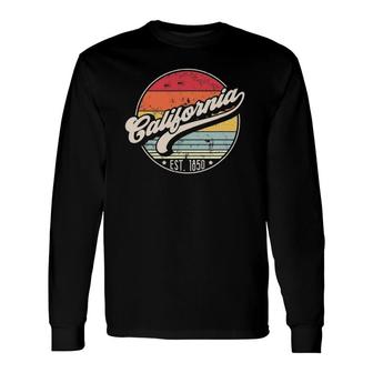 Retro California Home State Ca Cool 70S Style Sunset Long Sleeve T-Shirt - Seseable