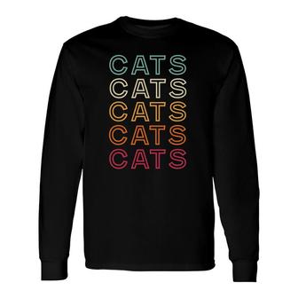 Retro Cats Vintage Cats Long Sleeve T-Shirt T-Shirt | Mazezy