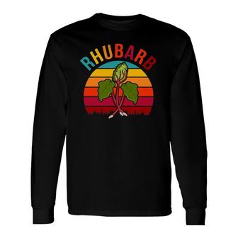 Retro National Strawberry Rhubarb Pie Day Vaporwave Rhubarb Long Sleeve T-Shirt T-Shirt | Mazezy