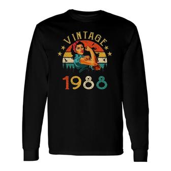 Retro Vintage 1988 Made In 1988 33 Years Old 33Rd Birthday Long Sleeve T-Shirt - Seseable