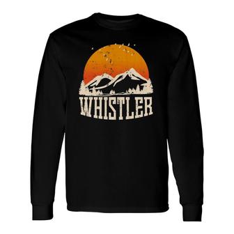 Retro Whistler Mountain Hiking Vacation Souvenir Long Sleeve T-Shirt T-Shirt | Mazezy AU