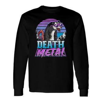 Retrowave Pastel Opossum 90S Synthwave Retro Death Metal Long Sleeve T-Shirt - Thegiftio