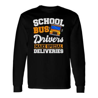 School Bus Driver Yellow Shuttle Student Service Vehicle Long Sleeve T-Shirt - Seseable