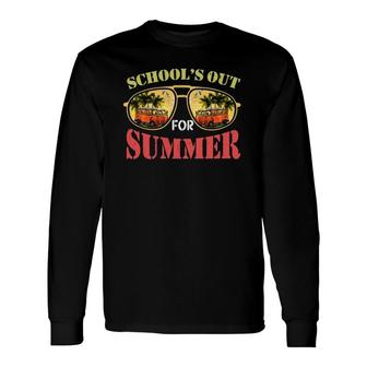Schools Out For Summer Happy Last Day Of School Graduation Vacation Trip Vintage Long Sleeve T-Shirt - Seseable