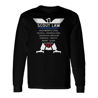 Scout Law Us American Flag Scout Long Sleeve T-Shirt - Seseable