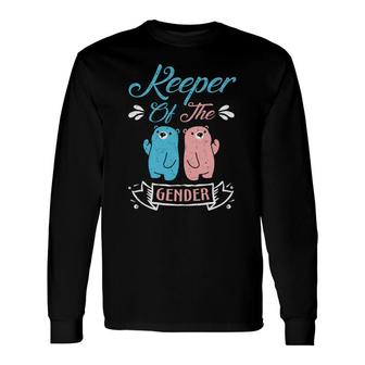 Backspang Baby Gender Reveal Party Keeper Of The Gender Long Sleeve T-Shirt - Seseable