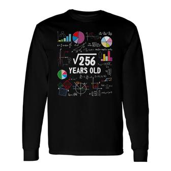 Square Root Of 256 16Th Birthday 16 Years Old Math Nerd Long Sleeve T-Shirt - Seseable