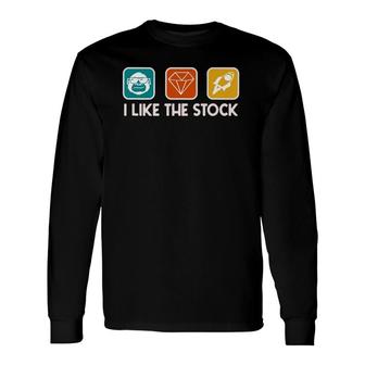 I Like The Stock Diamond Hands Ape Gme Long Sleeve T-Shirt - Thegiftio UK
