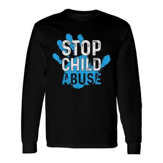 Stop Child Abuse Child Abuse Prevention Awareness Long Sleeve T-Shirt - Seseable