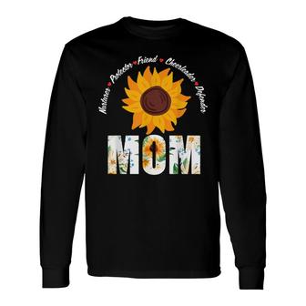 Sunflower Mom Nurturer Protector Friend Cute Long Sleeve T-Shirt - Seseable