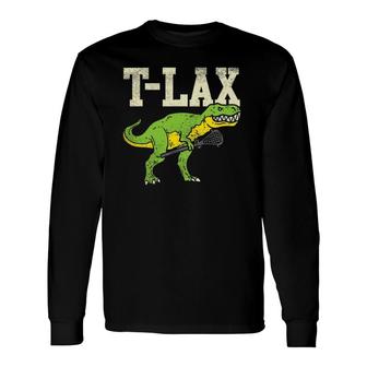 T-Lax rex Lacrosse Dinosaur Lover Lax Player Long Sleeve T-Shirt - Thegiftio UK