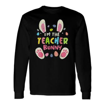 Teacher Easter Matching Party Bunny Face Costume Long Sleeve T-Shirt - Seseable