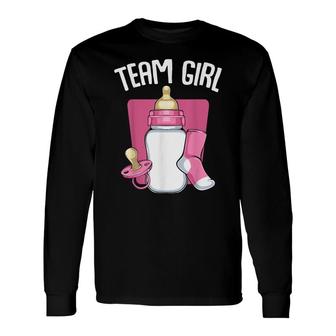 Team Girl Pink Gender Reveal Baby Shower Party Long Sleeve T-Shirt - Seseable