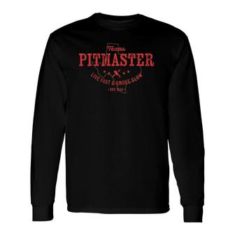 Texas Bbq Pitmaster For Meat Smoking Grilling Barbecuing Dad Long Sleeve T-Shirt - Seseable