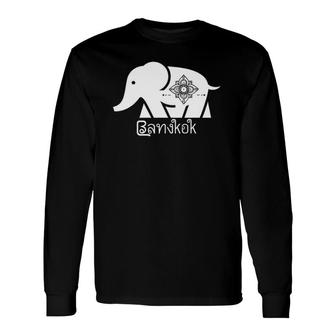 Thailand Bangkok Elephant Graphic Thai Souvenir Travel Long Sleeve T-Shirt T-Shirt | Mazezy