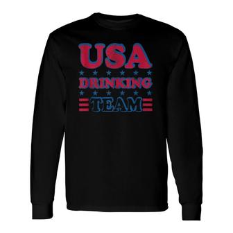 Usa Drinking Team 4Th Of July Independence Day Drunk Long Sleeve T-Shirt - Seseable